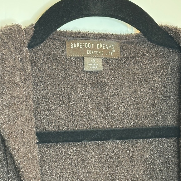 Barefoot Dreams Brown Hooded Cardigan - Picture 3 of 10